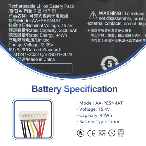 ANTIEE 44Wh AA-PBSN4AT Laptop Akku Kompatibel mit Sam-Sung Galaxy Book 15.6 NP750TDA NP750XDA NP755XDA NP750TDA-XD1US NP750TDA-XD2US NP750XDA-KD1HK NP750XDA-KD2SE NP750XDA-KD3IT 15.4V