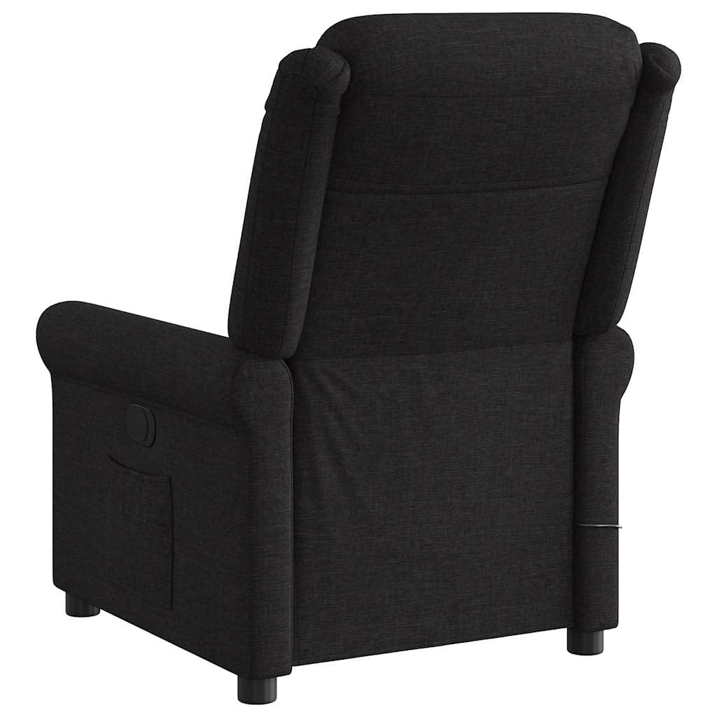 Genérico Sillón reclinable de Masaje de Tela Negro,Mobiliario,Sillas,Sillones,Negro,4015648