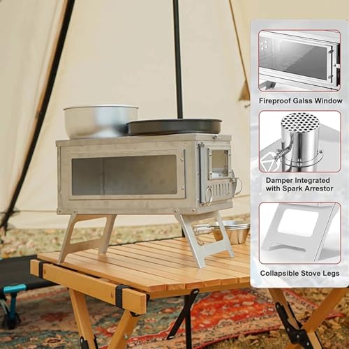 Carpa Inflable para Camping 5-8 Personas con Chimenea miniatura 3
