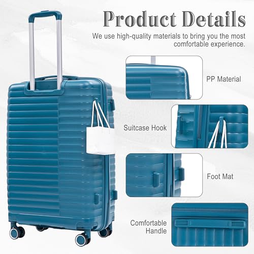 Image of Hardshell 4 Luggage Sets, Lightweight Wave Suitcases with Spinner Wheels
