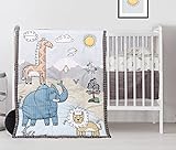 Orange Infinity Waterproof 4 Piece Jungle Safari Crib Bedding Sets for Boys & Girls for Standard...