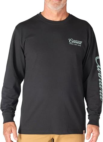 Carhartt Mens 107276 Dearborn Loose Long Sleeve Shamrock T-Shirt Large Black