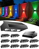 FabStyl Solar Fence Lights Outdoor 12 Pack, 3 Modes &...
