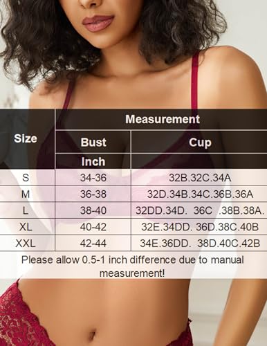 Image of Avidlove Lace Bras for Women Sheer Balconette Underwire Unlined Everyday Bras Lingerie
