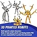 T13 3D Action Figure Set (Assembly Completed) 2 Pcs, 3D Printed Multi-Jointed, Titan 13 Action Figures, Multi-Articular Lucky Mobile Robot Nova,Desktop Decorations for Game Lovers Toys (Sliver Gold)