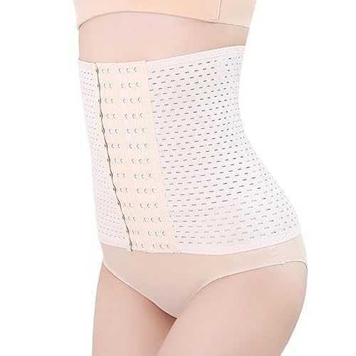 SUJAYU Waist Trainer for Women Lower Belly Fat, Adjustable Lower Belly Tummy Control Shapewear Corset Shapewear for Women, Breathable Belly Band Postpartum Belly Wrap (Beige, XXX-Large)