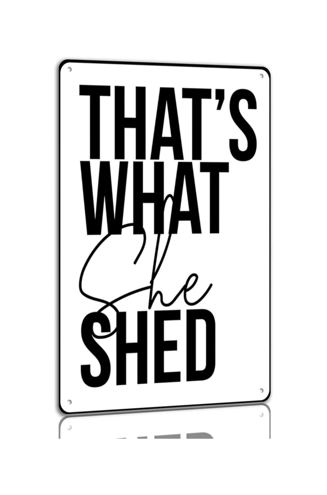 MQXFCZUX She Shed Metal Sign Vintage Tin Wall Decor for Garden Shed Backyard Woman Cave 8 X 12 inch