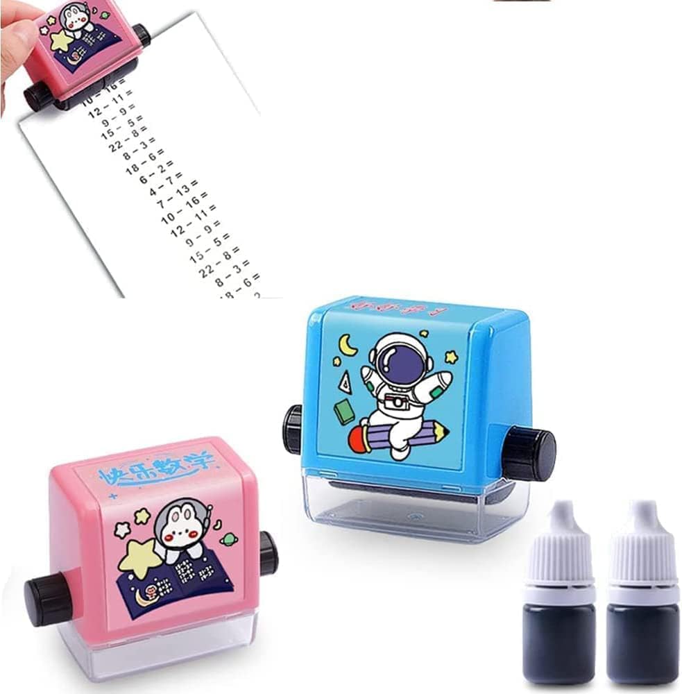 Roller Addition and Subtraction Math Stamp, Simple and Quick Teaching of Math Addition and Subtraction Exercises Within 100 (2PC Addition and ...