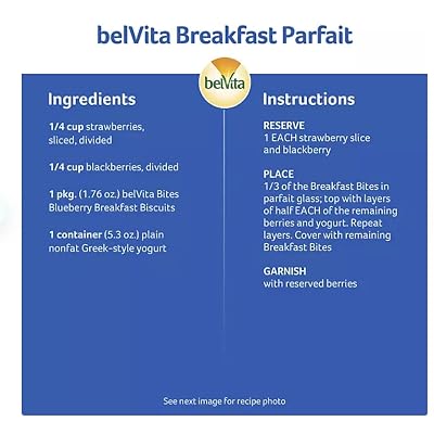 BelVita Breakfast Biscuits Variety Pack | 3 Natural Flavors - 12 Chocolate Packs, 12 Cinnamon Brown Packs, and 12 Blueberry Packs | Same-Day Shipping