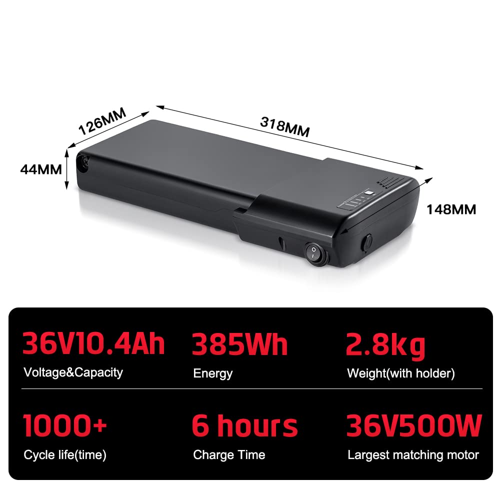 SEASON 36V 10.4Ah / 14Ah E-Bike Batterie de Remplacement de Vélo Electrique XH370-10J PortaPower pour e-Bikes Ansmann, Phylion, MiFa, Zündapp, Rehberg