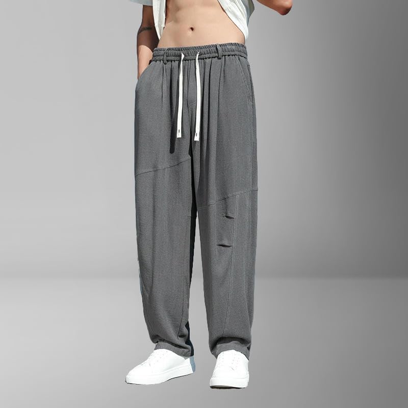 Pantalon décontracté en lin homme style chinois ample de printemps - 4