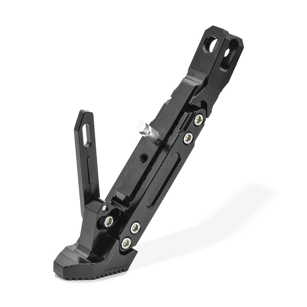 Béquille latérale Moto réglable en Hauteur Universelle Aluminium Tourtecs Noir