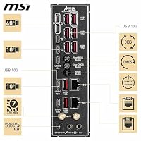 MSI MEG X870E GODLIKE, E-ATX - Unterstützt AMD Ryzen 9000/8000/7000 Prozessoren, AM5 - Dynamic Dashboard III, 110A SPS, DDR5-Speicher (9000+ MT/s OC), M.2 & PCIe 5.0, USB4, Wi-Fi 7, 10G LAN – Ansicht 6