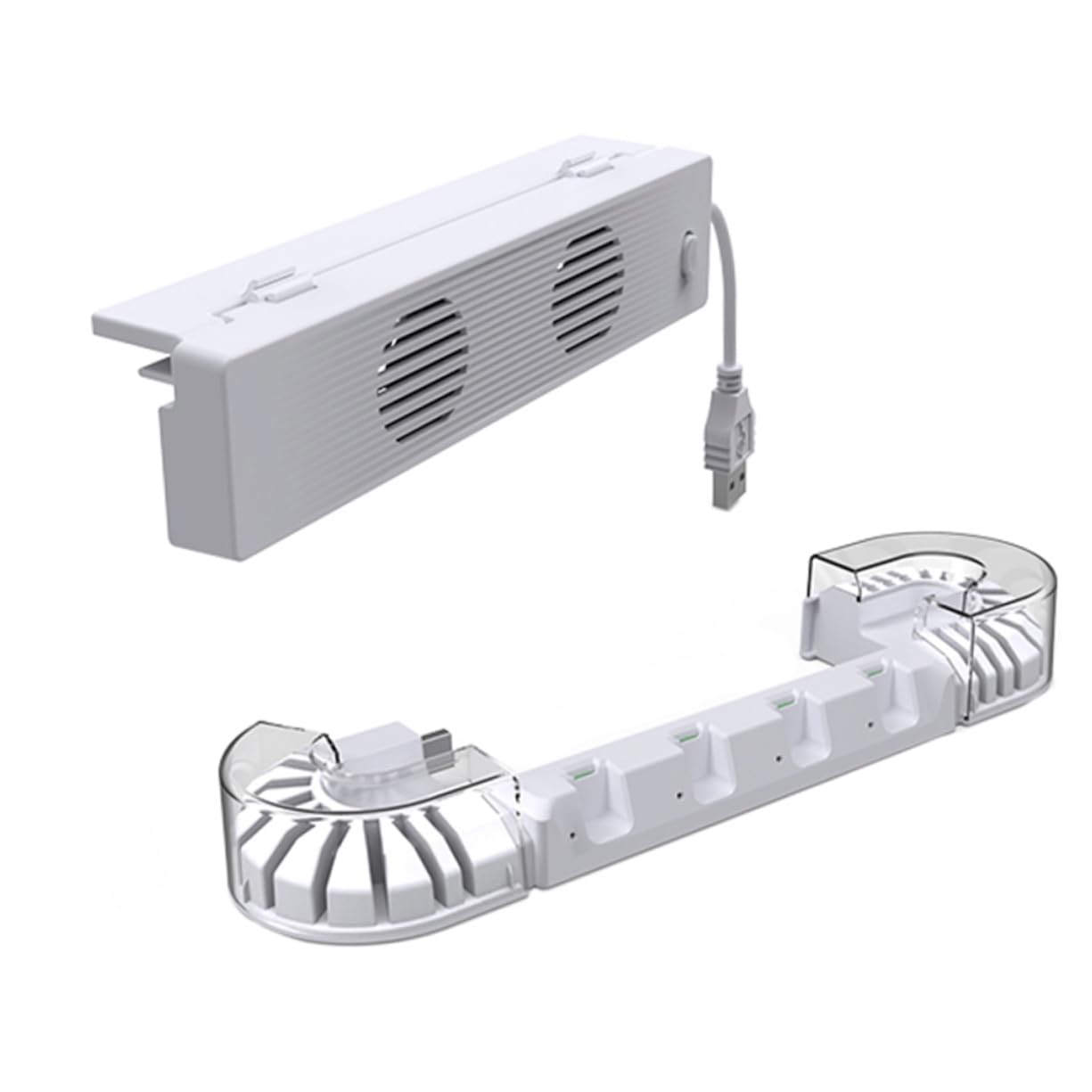 LIFKOME 1set Dock Di Ricarica Per Switch Oled Con Ventola Di Raffreddamento e Base Stazione Di Ricarica Per Gamepad e Conservazione Schede Di Gioco Con Copertura Trasparente