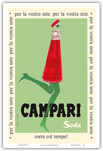 Para tu sed (Per la Vostra Sete) - Campari Soda - Póster publicitario vintage por Franz Marangolo c.1950 - Impresión artística maestra (sin marco)