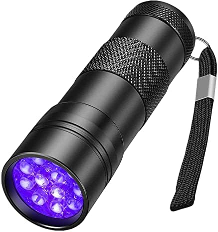 MegaPower (TM) UV Flashlight Black Light 12 LED 395nm Hand-held Detecting Torch for Pet Urine, Stains, Verifying Money Documents, Black