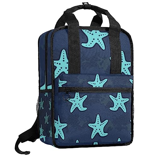 Cartable filles et garçons étoile de mer bleu réglable