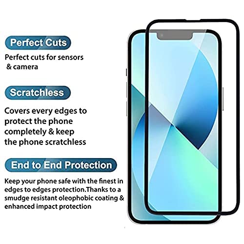 Image of STP FEEL [2 Pack Military Grade Premium Tempered Glass For iPhone 13 Mini (5.4 Inch) Edge to Edge Super Tough 9H Hardness Screen Protector Guard with Easy Installation Kit
