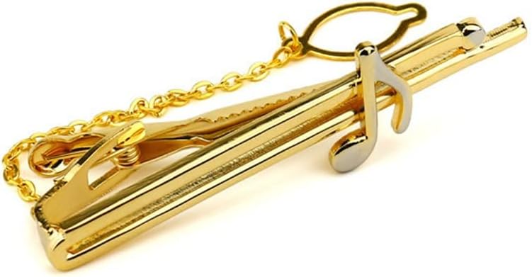 Musical Note Tie Clip Men Jewelry Matte Bar Clasp Neck Pin