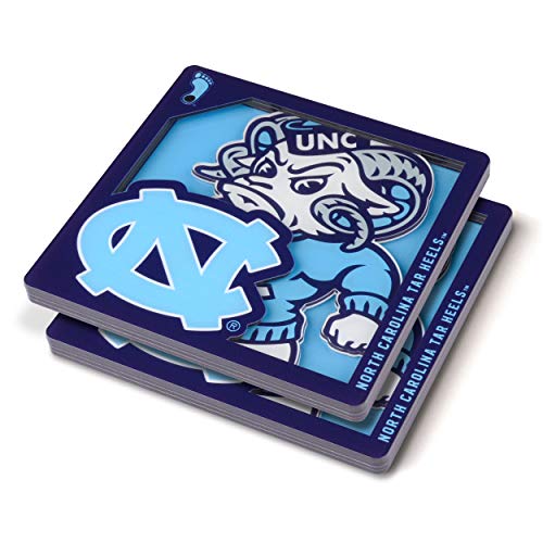 YouTheFan NCAA North Carolina Tar Heels 3D Logo Series Coasters