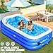 Inflatable Pool with Big Backrest and Seat,Oversized Thickened Large BlowUpPool for Adults,Inflatable Backyard Pools for Adult,Durable Swimming Pools Summer Water Party98 x63 x21.6(Blue)