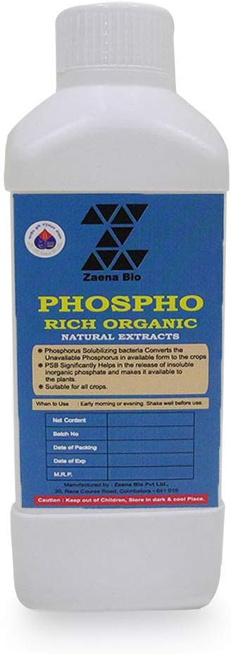 ZaenaBioNatural & Organic Phospho Rich Liquid Bacteria Fertilizer for Plants� Vegetables, Fruits, Garden Flowers, Agriculture Crops, Indoor & Outdoor Home Plants (Free !!! Spray Gun) 1000 ml