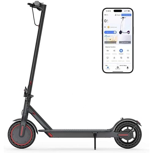 Electric Scooter for Adults, Folding E Scooter with 350W Motor,19 Mph Top Speed, Max 15 Miles Long Range, 8.5' Solid Tires Commuting Scooters with Dual Brakes System, APP