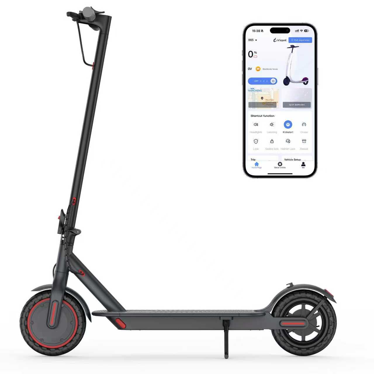 Electric Scooter for Adults Folding E Scooter with 350W Motor 19 Mph Top Speed Max 15 Miles Long