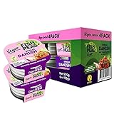 FISH PEAS - Plant Based Vegan Spread Food in DANISH Sauce with Tomato, Onion and Leek. Plant Based Ready to Eat Meals, Gluten Free, Organic, Canned Vegan Meal Replacement - 125g (Pack of 4)