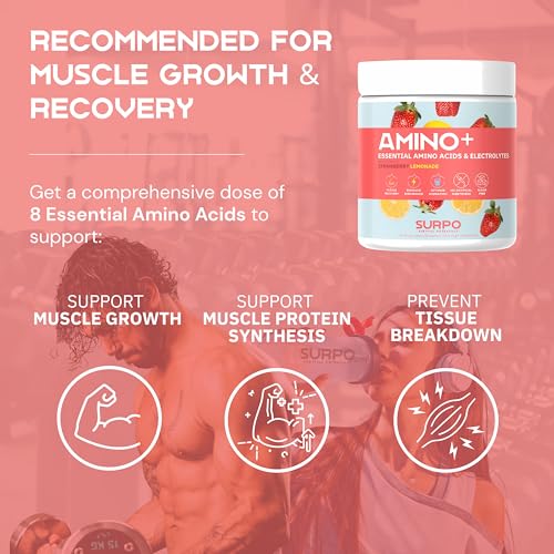 Image of Essential Amino Acids Supplement & Sugar Free Electrolytes Powder - Keto EAA + BCAA Amino Energy Powder - BCAA Electrolyte Hydration Powder Drink for Post Workout Recovery & Muscle Support 30 Servings