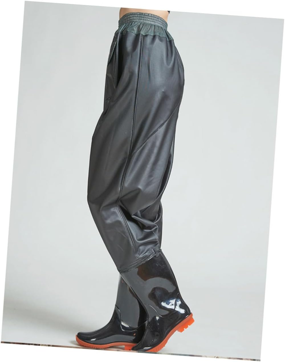 YARNOW Breathable Half Body Pants for Men Fishing Camo Non-Slip Sole and Storage Pockets Outdoor Pants