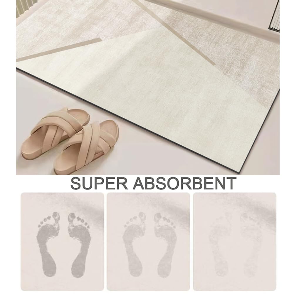 Alfombra De Baño De Diatomita HIXINGO - Absorbe Agua Rápido, Antideslizante - Tamaño 80x120 Cm