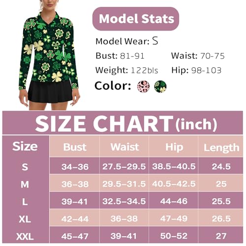 Image of Soneven Womens Golf Shirts Moisture Wicking V Neck Long Sleeve Polo Shirts Collared Tops