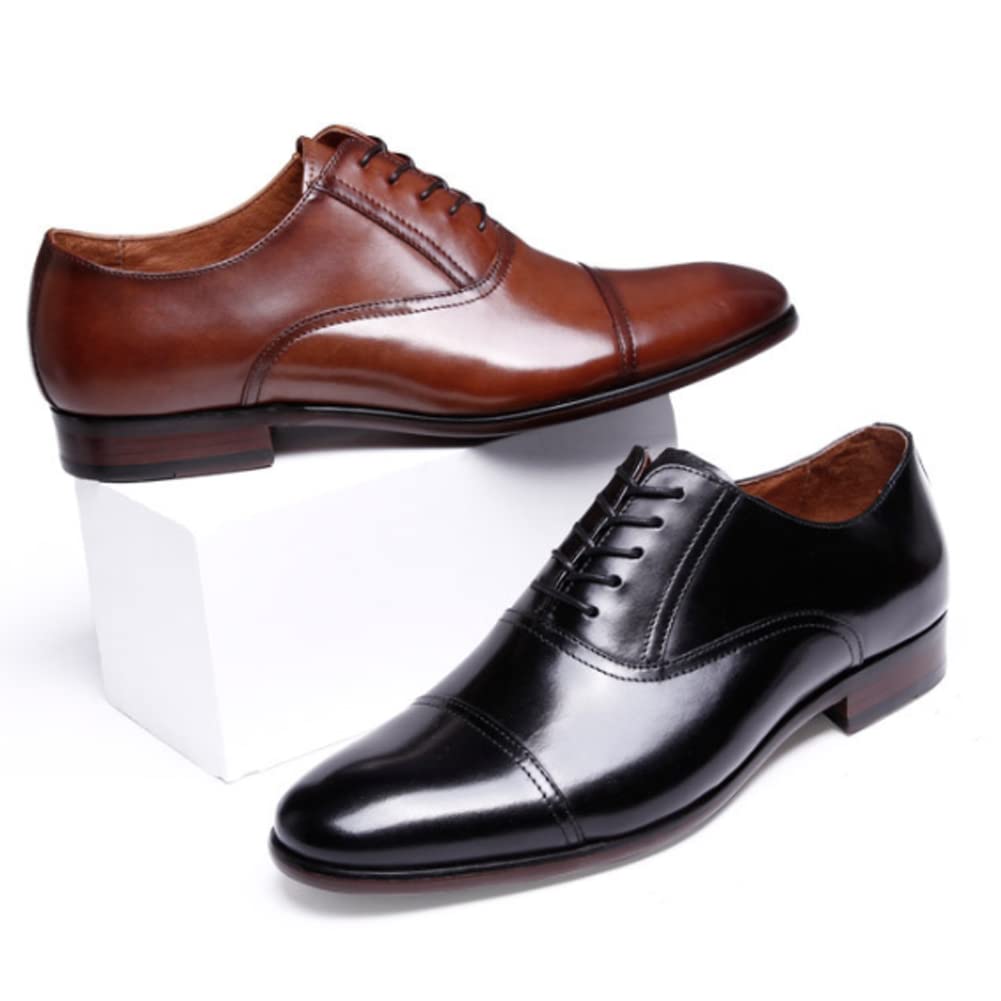 DESAI Herren Derby Schnürhalbschuhe Elegant Klassischer Brogue-Stil Hochzeit Leder Schuhe Abendschuhe