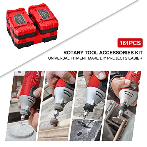 SENCAN Rotary Tool Accessories Kit,161 Pcs 1/8\"(3.2mm) Shank Rotary Tool Accessory Set, Multi Purpose Universal Kit for Cutting, Drilling, Grinding, Polishing, Engraving & Sanding