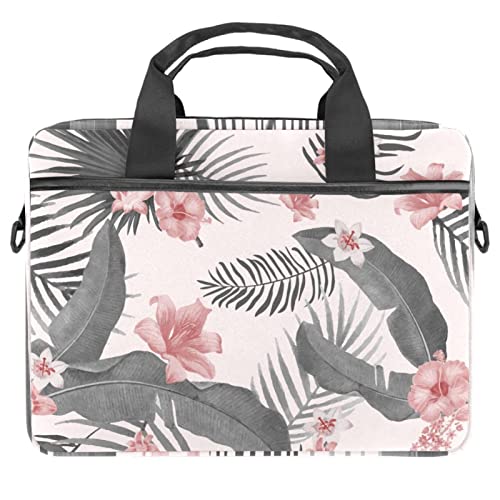 Sacoche ordinateur portable 14.5" antichoc motif étoile de mer rouge et feuilles