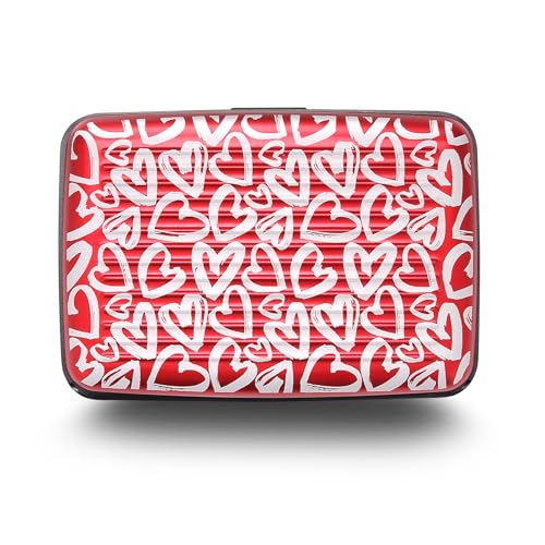 Image of OGON -DESIGNS- Aluminum card holder, RFID protection against fraud and demagnetization, compact wallet, Smart Case STOCKHOLM model (Engraving Love Tag, Extra-secure lock)