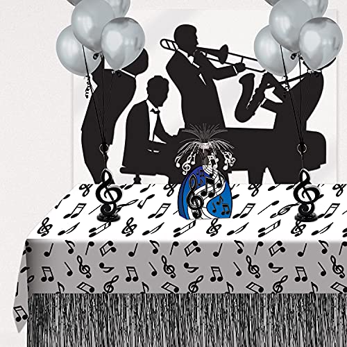 Beistle Notas musicais capa de mesa acessório de festa, White, Black, 54