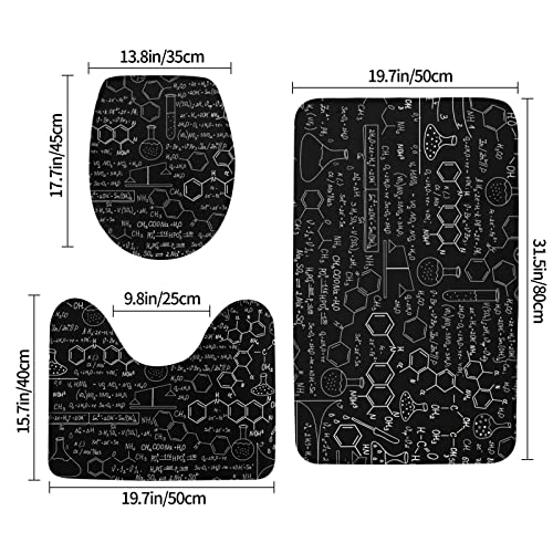 Abstrakte Wissenschaft Chemie Illustration 3D-Druck Badezimmerteppich Set Badematte + Kontur + WC-Abdeckung Badezimmer… – Bild 3
