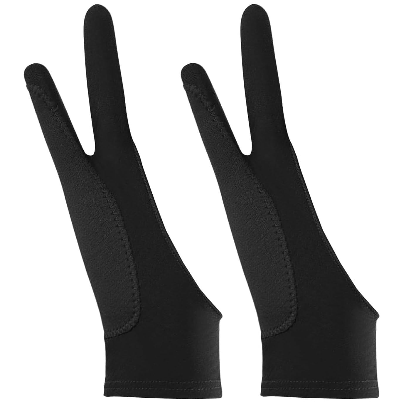 Künstler-Zeichenhandschuh für Grafiktabletts, 2-Stück Set | Antifouling & elastisch | Für präzises Zeichnen und Malen | Schwarz