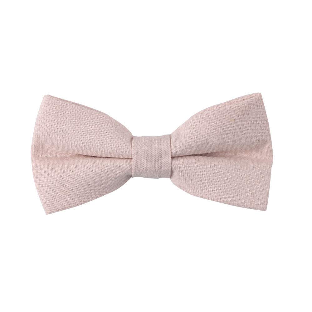 Blush BEIGE Pink Ties Cotton Bow Ties Pocket Square for Adults & Kids Linen Neckties | Wedding Ties for Groomsmen