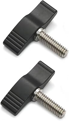 M6 Screws with Handle Thumb Screws Male Threading Rotating Knob Adjustable Thumb Screw Rotating Knob with Wing 2pcs (M6 x 20 mm, Black)
