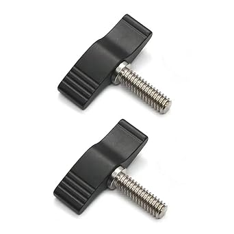 M8x14mm Screws with Handle Thumb Screws Male Threading Rotating Knob Adjustable Thumb Screws Rotating Knob with Wing 2pcs M8 x 14 mm, Black