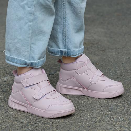 Image of Boys Girls Sneakers for Kids High Top Casual Lightweight Classic Adjustable Strap Dual Hook and Loops Running Shoes