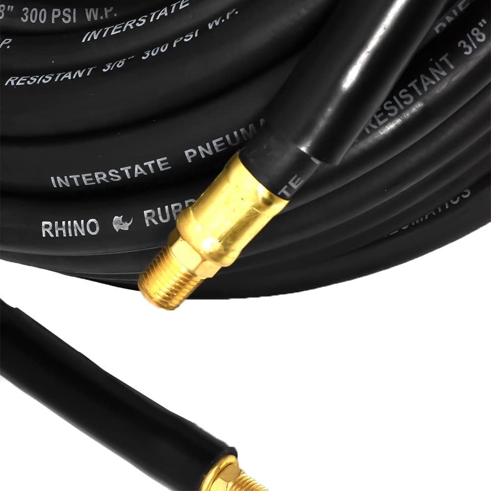 Interstate Pneumatics HA66-100 3/8 Inch 100 ft Black Rubber Hose Goodyear