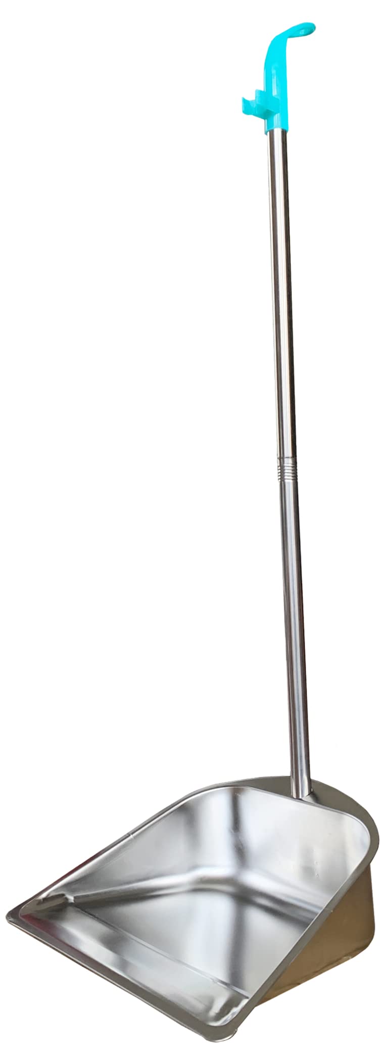 Paletta a manico lungo, 85 cm, resistente in acciaio inossidabile, design di grande capacità, per casa, ufficio, negozio, animali domestici, blu, 1 pezzo