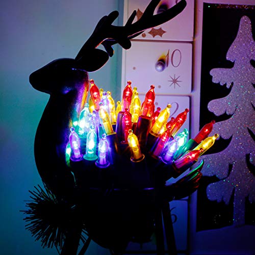 Blissun Christmas Lights, 50-Count Green Wire Light Set, Battery Operated Christmas Mini String Light With 8 Modes, 16 Ft Fairy Lights For Christmas Tree Garden Wreath Decorations (1 Pack, Multicolor) #TOP5