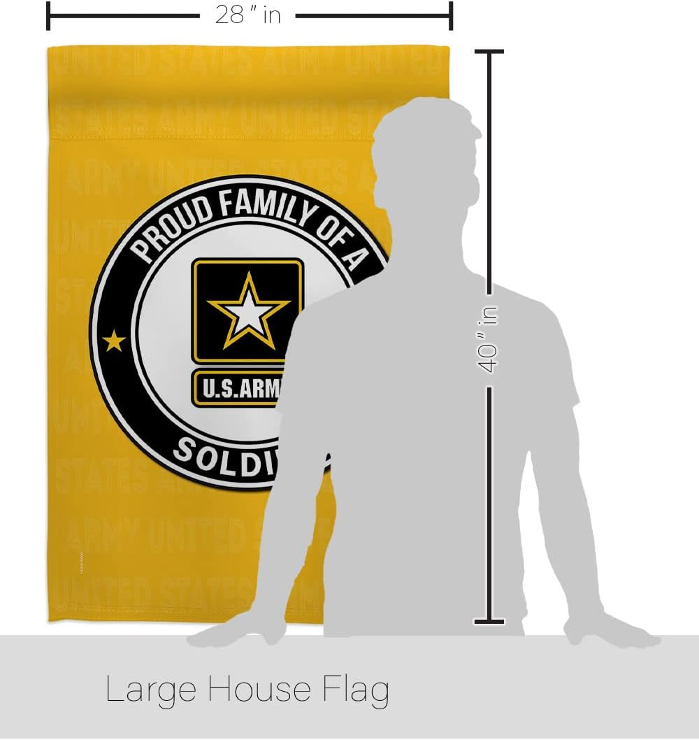 Proud Family Soldier House Flag - Armed Forces Army Rangers United State American Military Veteran Retire Official - Decoration Banner Small Garden Yard Gift Double-Sided Made In USA 28 X 40