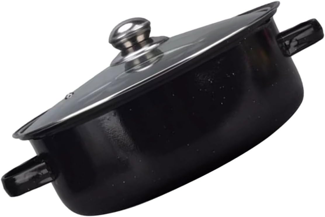 Multi-function Roasting Pan with Double Handles Glass Lid High Temperature Resistant Kitchen Accessory for Daily Use Cooking and Roasting Sweet Potatoes Meat