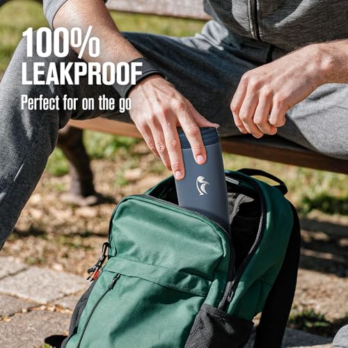 Image of Coolflask 40 oz Insulated Water Bottle Fits Cup Holder with Straw & Handle